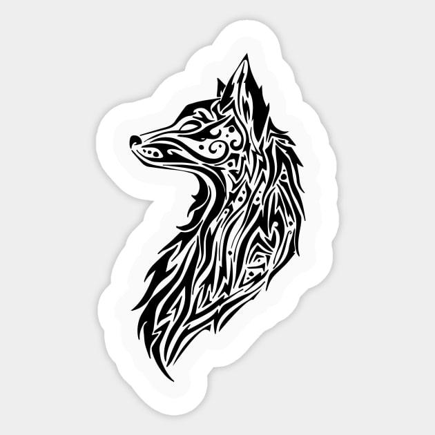 Tribal Fox Sticker by LukeWebsterDesign